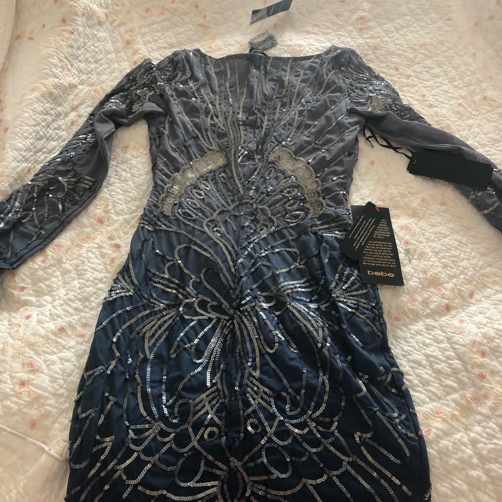 !!!SOLD!!!bebe sequin long sleeve dress